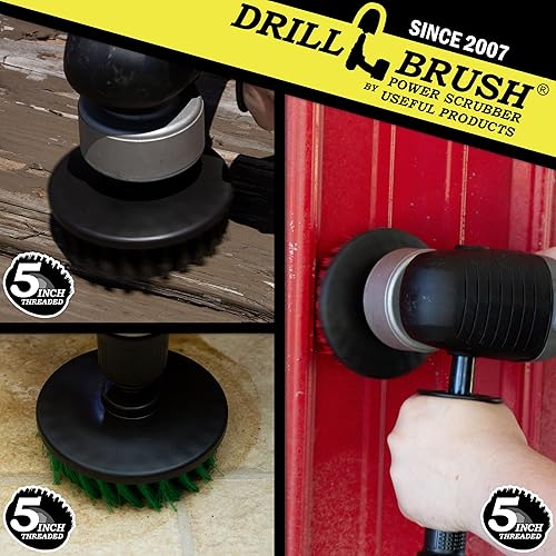 Miniatura 2 de Herramientas de construcción – Juego de 3 cepillos para fregar medios, rígidos, ultra rígidos, roscados – 5/16 x 24 – compatible con eléctrico –