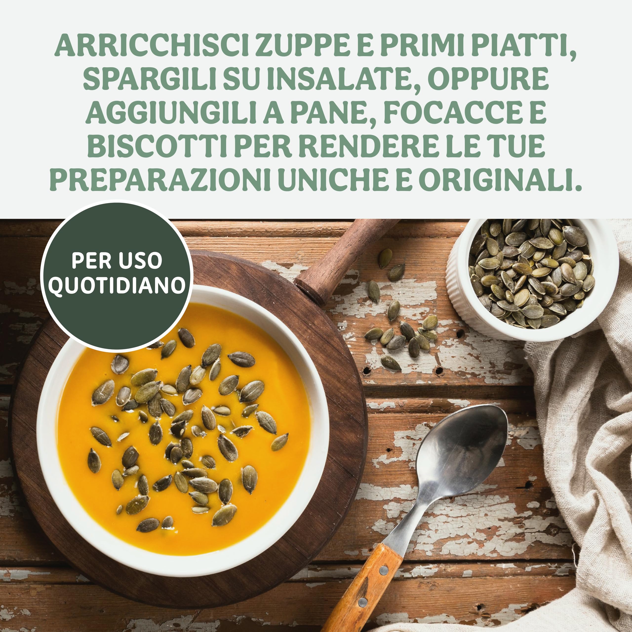Probios Semi di Zucca Bio - Fonte di fibre e minerali - ideale sia per piatti cotti che crudi - Qualità Premium Semi Zucca - Confezione da 6 (6 x 200 g)