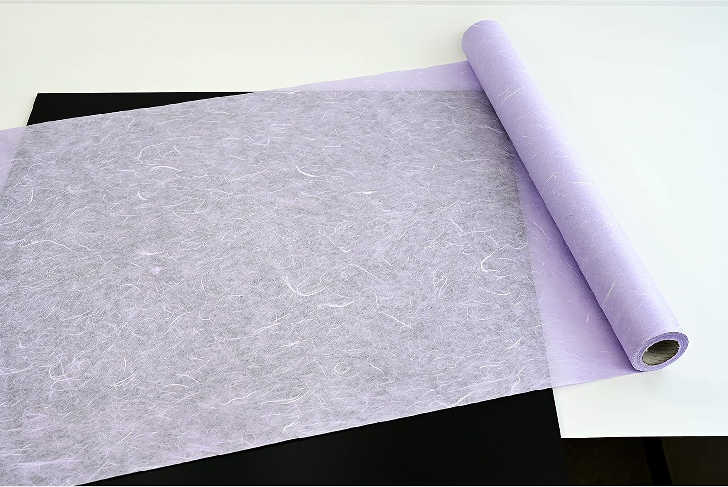 Korean Mulberry Paper HanJi Natural Fiber Texture Gift Wrapping Packaging Decorative Wallpaper UnYong-Ji Roll Light Purple 54Cm x 20m (21.3 x 787.4 Inches)