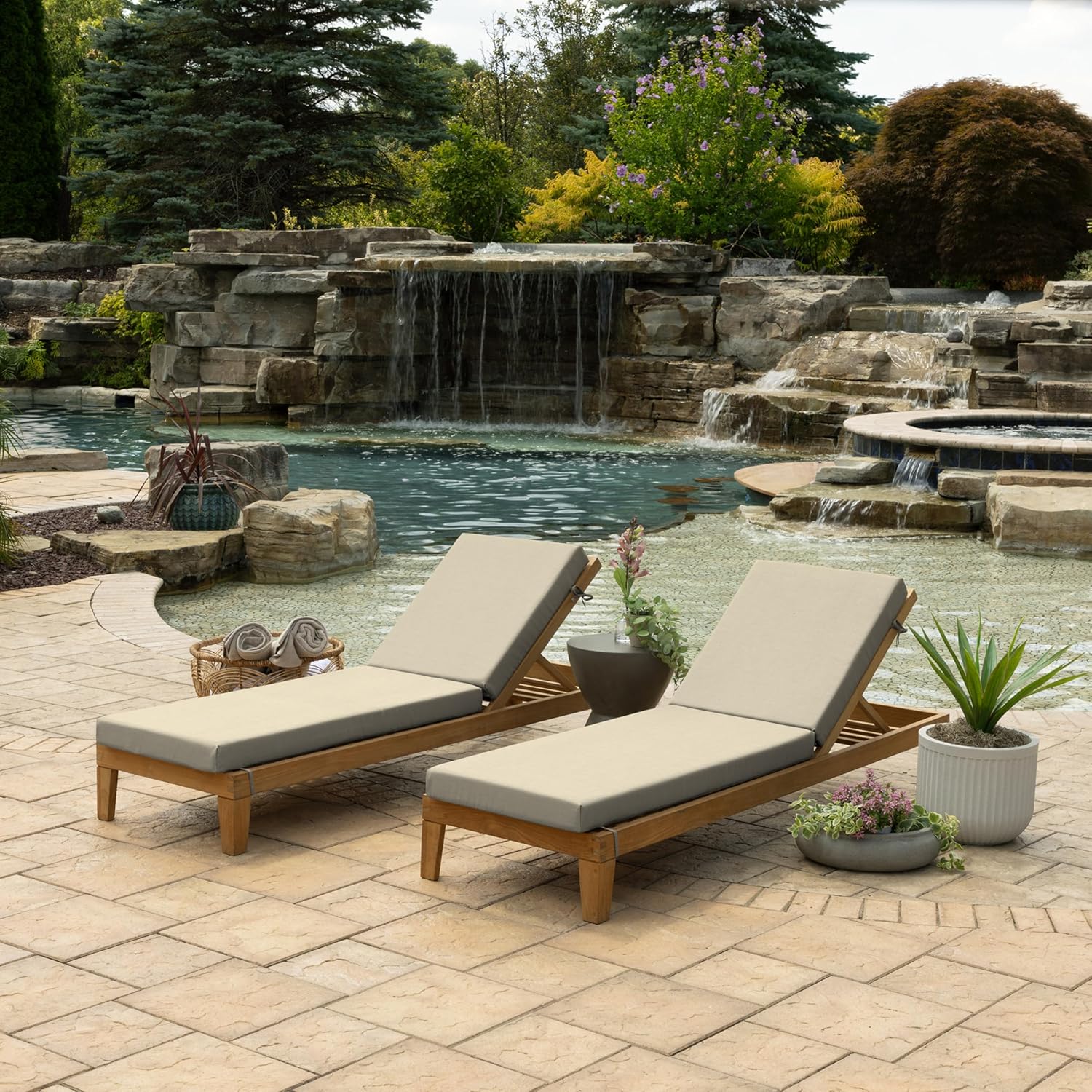 Arden Foam Outdoor Chaise Lounge Cushion, 21 x 72, Made with ProFoam, Rain-Proof, Fade Resistant, Tan Leala