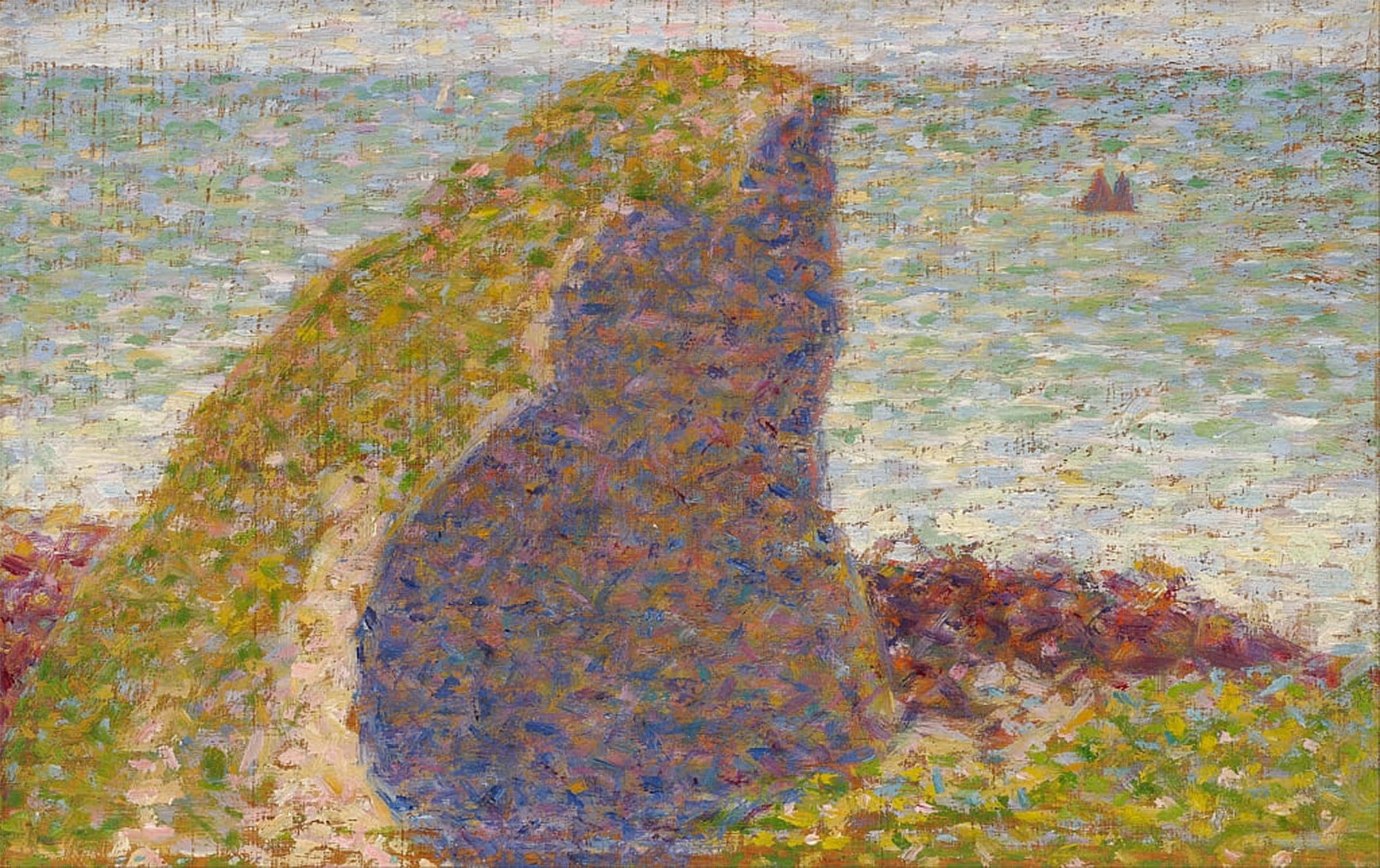 POSTERIIk Vintage Classic Picture Landscape Artwork Le Bec Du Hoc Grandcamp Study by George Pierre Seurat Portrait Canvas Painting for Office Home Decor 60x90cm