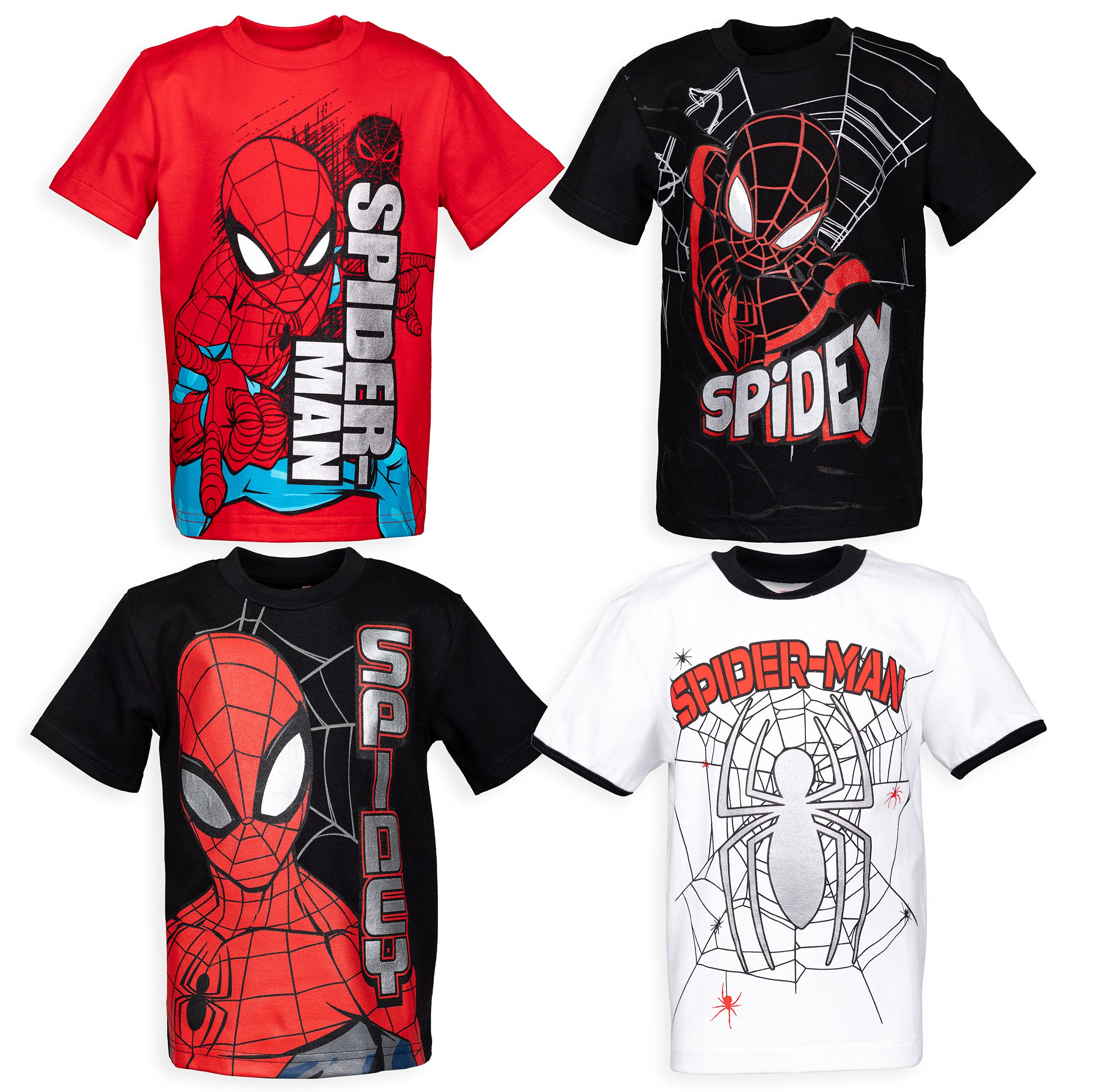 MarvelSpider-Man 4 Pack Pullover T-Shirts Toddler to Big Kid