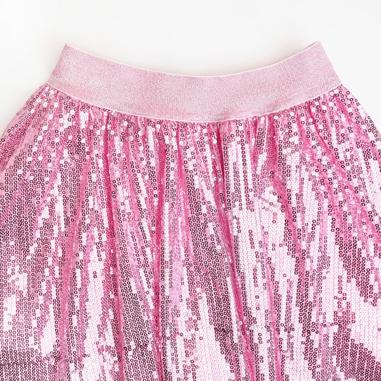 Mirawise Girls Metallic Sequin Skirt Sparkle Shiny Pleated Skirts Dance Outfit Elastic Waist Skorts Size 6-13