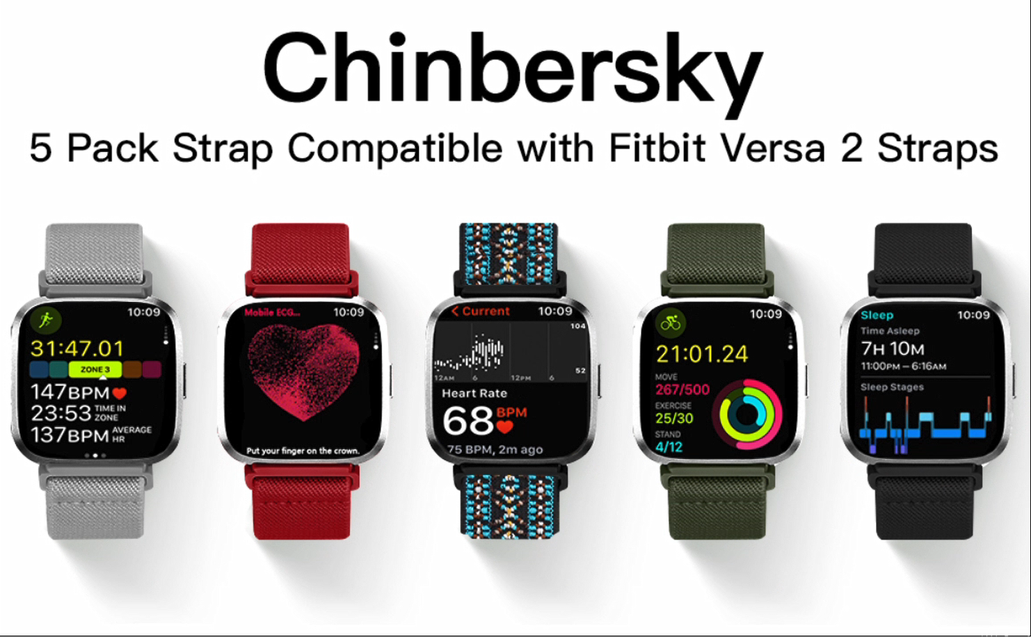 Cinturini Per Fitbit Versa 2/Versa – Confezione Da 4 In Morbido Silicone – Per Uomo E Donna – Multicolore – Con Perno Di Fissaggio