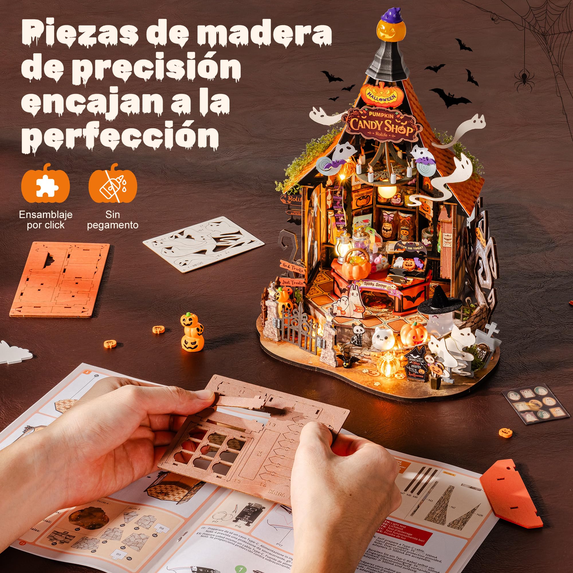 Rolife DIY Miniatura Casa de Muñecas Haunted Candy House 364 Pzs Madera