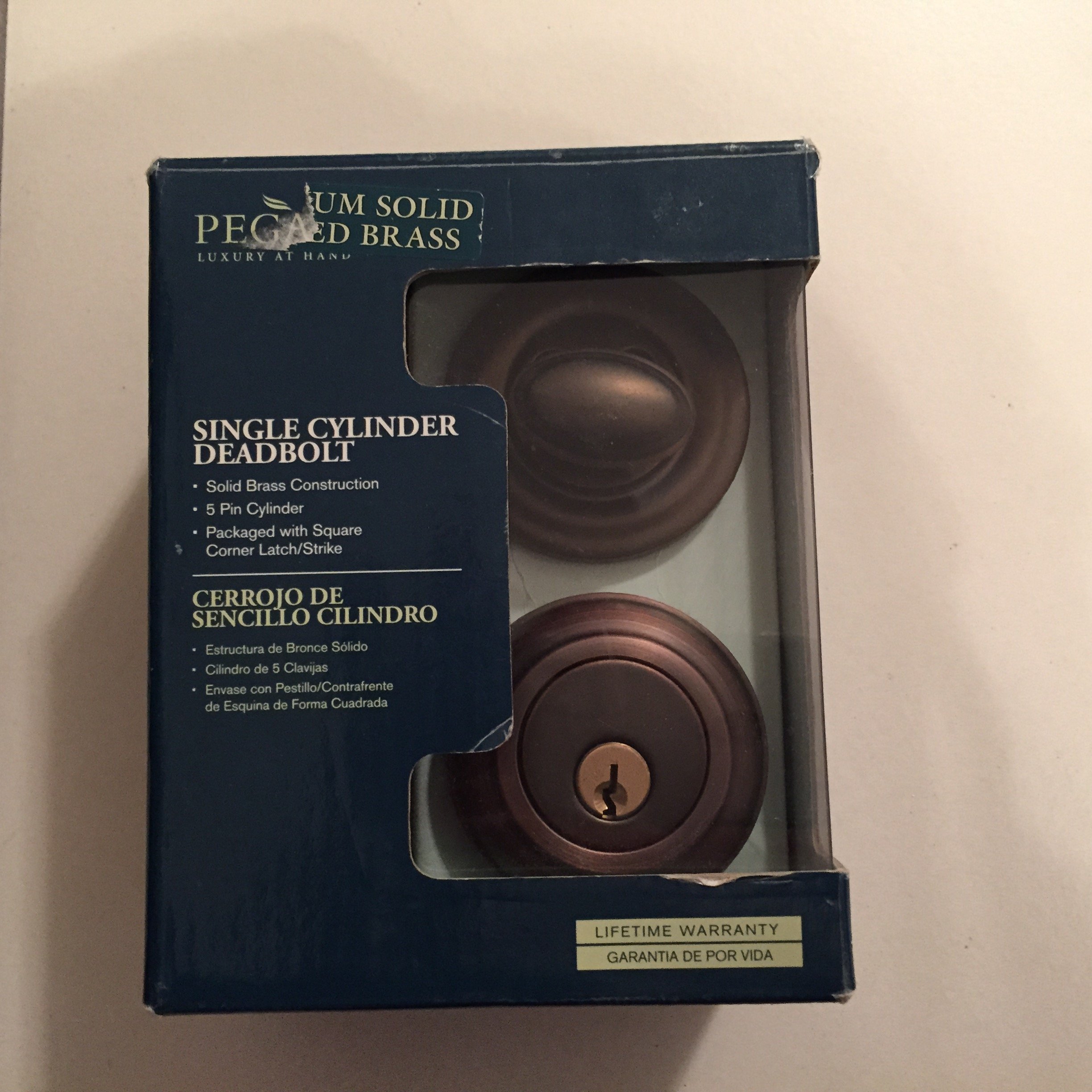 Pegasus Forges Brass Single Cylinder Deadbolt