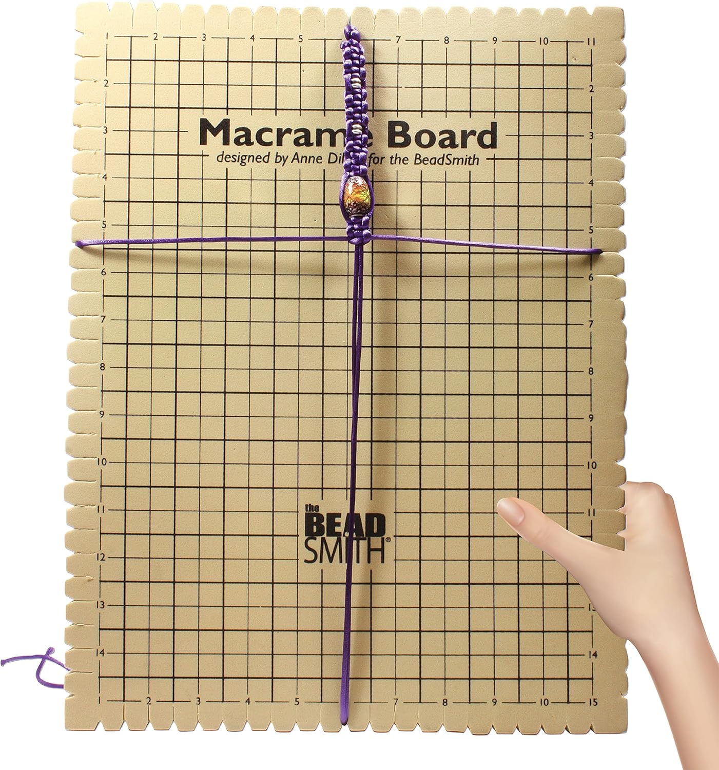 The Beadsmith Macrame Combo - Bead Board 10 x 14 inches - Box of 40 T-pins 1.75 inches - Bracelet Project & Instructions Included - Ideal for securing & Creating Macrame and Knotting Creations