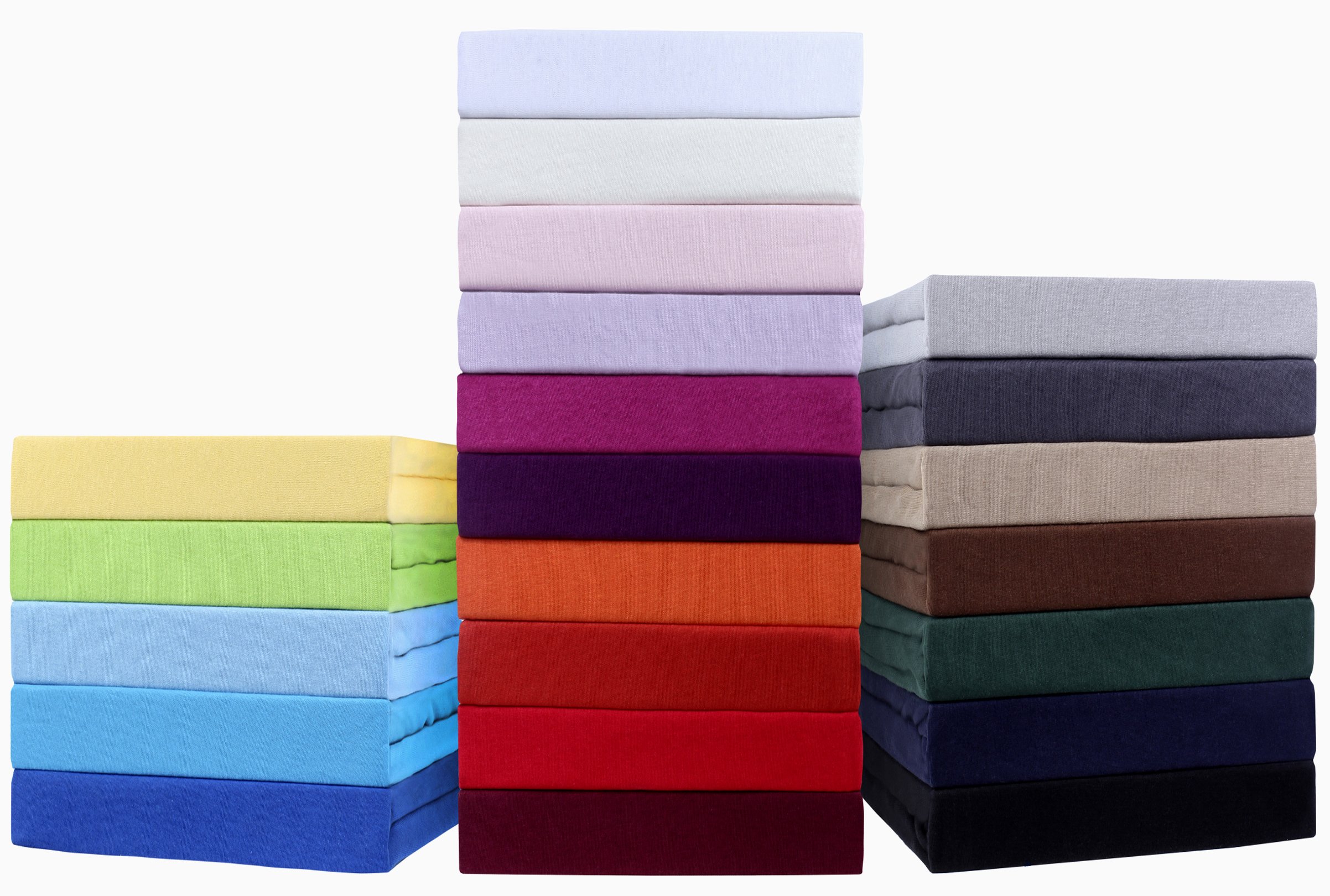 Hoeslaken voor boxspringbed & tot 40 cm hoge matrassen | Premium kwaliteit | Jersey Katoen m. 5% elastaan | zware 190 g/m² | 90 x 200 | 90 x 210 | 100 x 200 | 100 x 220 cm | Kleur: Platina