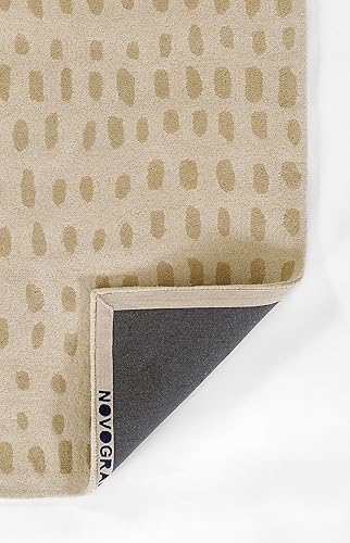 Miniatura 4 de Novogratz Delmar Collection - Alfombra de lana color beige, 5 pies x 8 pies 0 pulgadas para sala de estar, dormitorio, comedor, guardería, pasillos