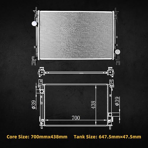 Miniatura 25 de DWVO Radiador completo compatible con Chrysler PT Cruiser 2.4L L4 4Cyl DWRD1013 2001 2002 2003 2004 2005 2006 2007 2008 2009 2010