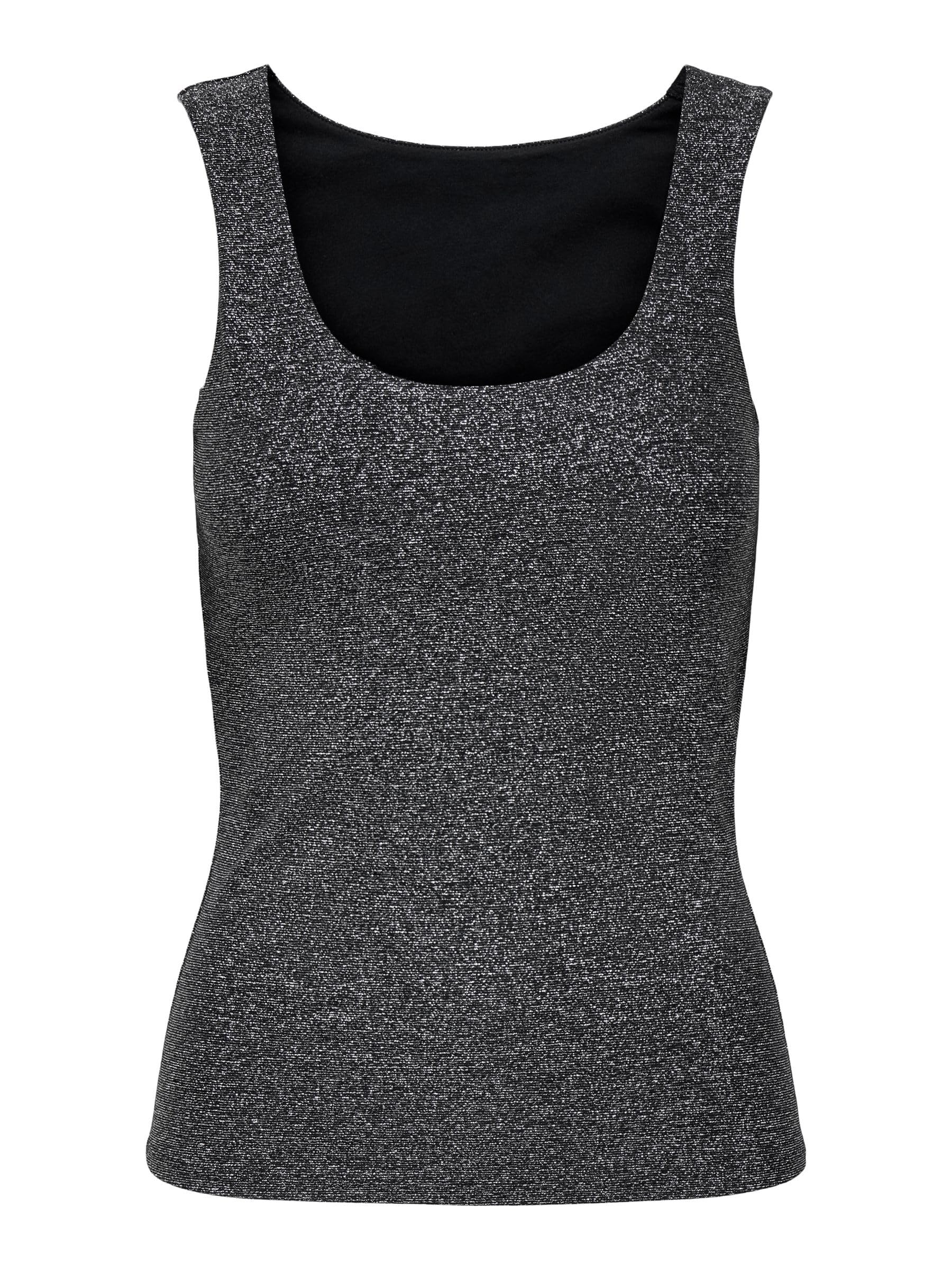 ONLY Women's Onlea Glitter S/L 2-Way Top JRS Noos, Black, XL