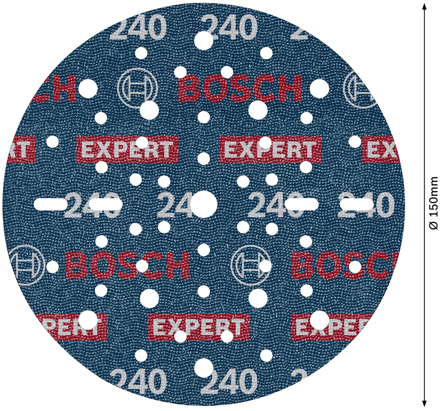 Bosch 50x EXPERT O780 tarcza szlifierska do folii, 150 mm (do twardego drewna, farba na drewnie, Ø 150 mm, ziarnistość 240, profesjonalne akcesoria szlifierka mimośrodowa)