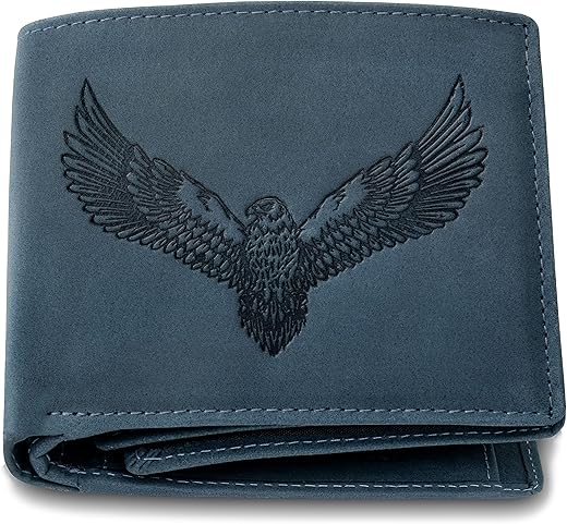 URBAN FOREST Zeus Vintage Blue Leather Wallet for Men