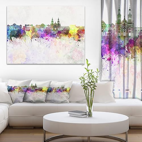 Impresión en lienzo de pintura de paisaje urbano de Santiago de Chile