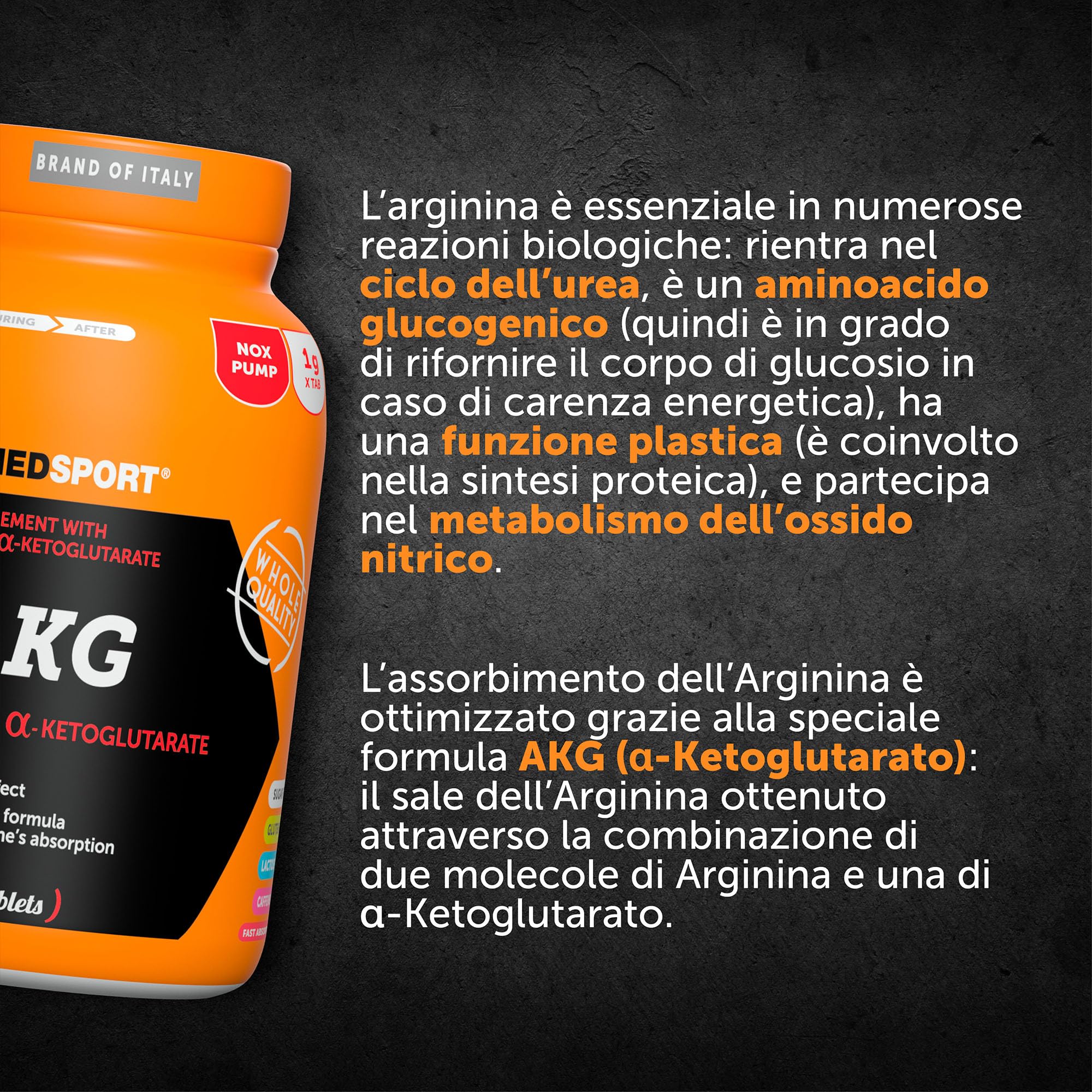 NAMEDSPORT AAKG 120 Compresse | L-Arginina Alfa Chetoglutarato (AAKG) | Supporto Pre Workout e Performance Sportiva | Integratore per Sportivi e Fitness