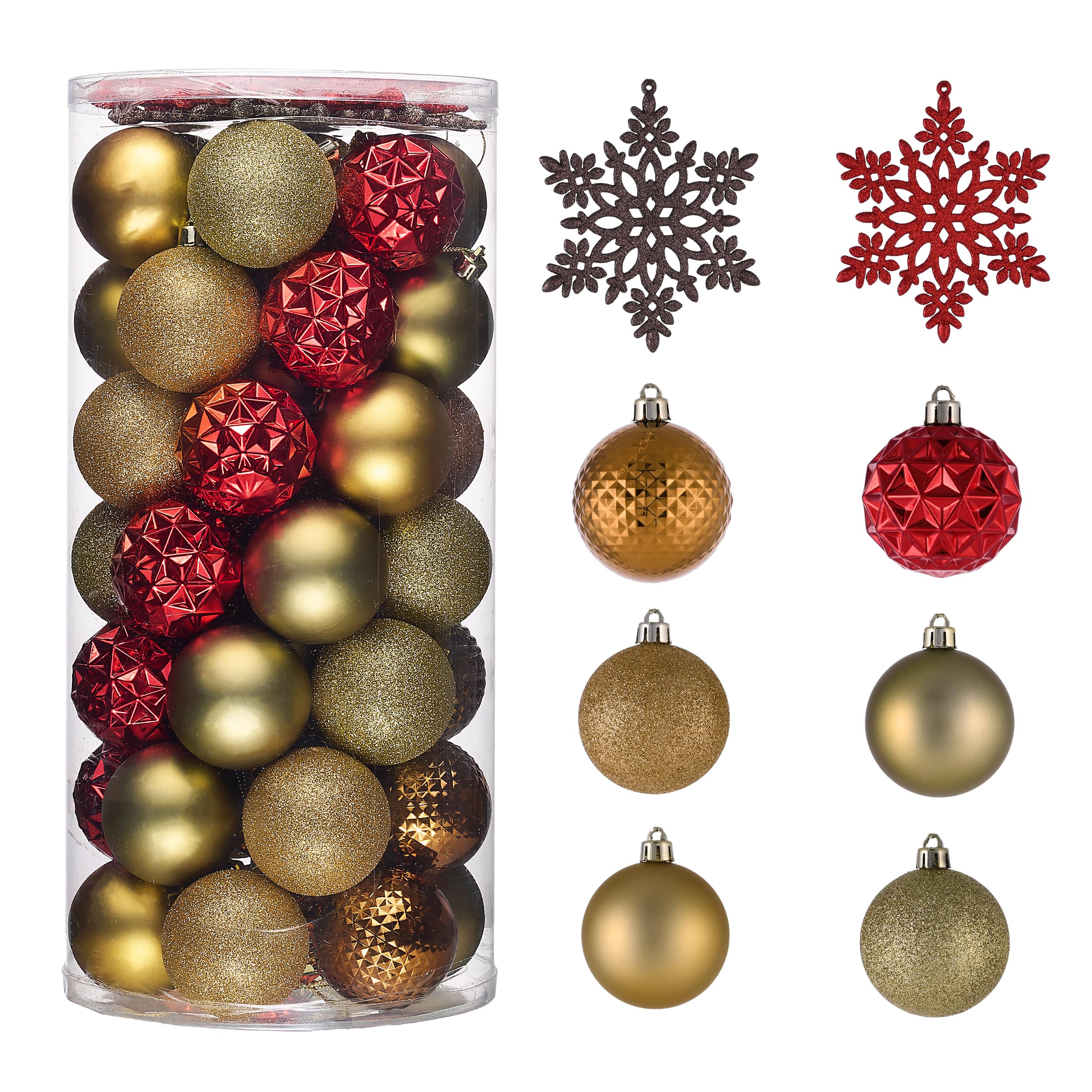 Décorations de Noël marron et rouge pour sapin familial Valery Madelyn