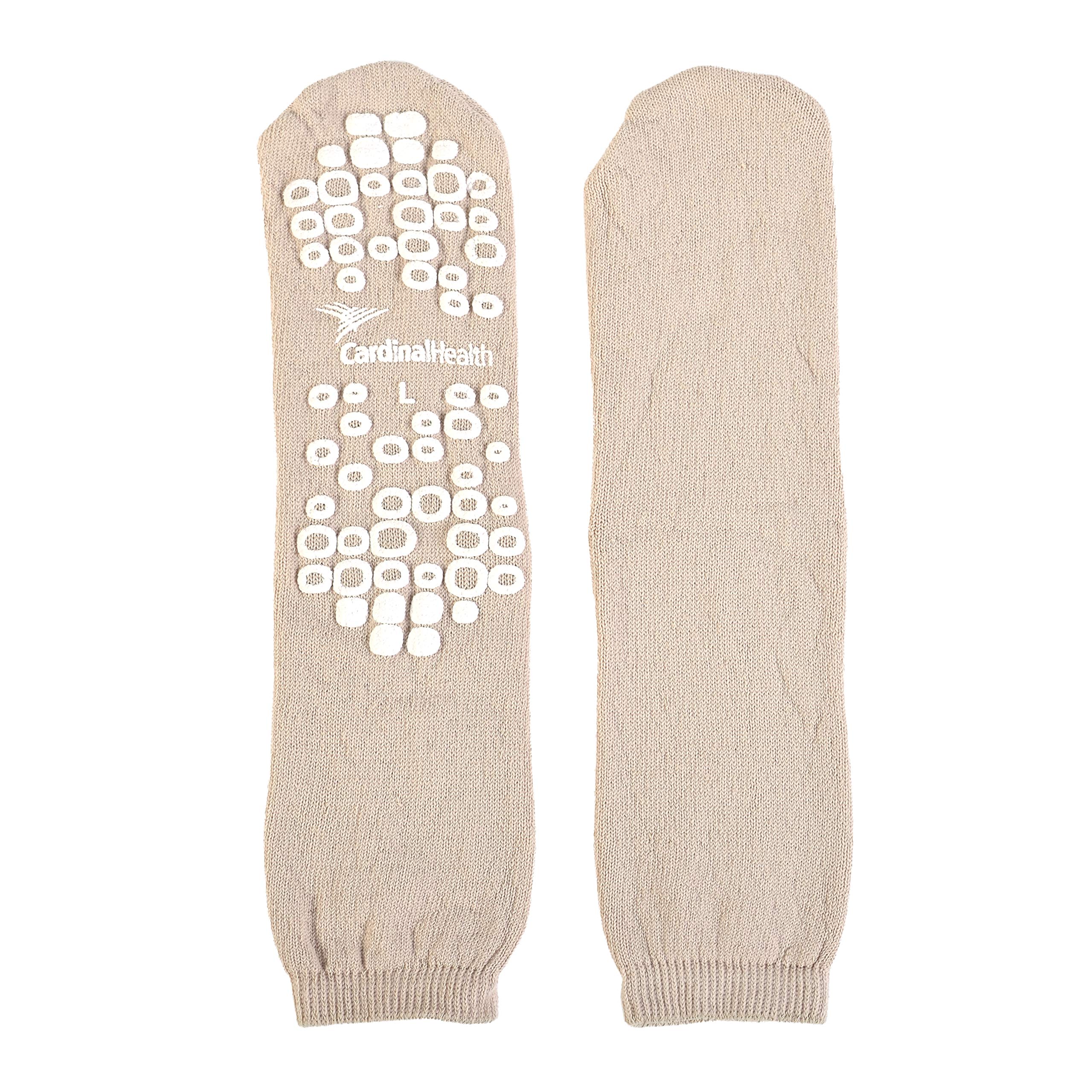 Cardinal Health 58125-TAN Terry in Single Tread Patient Safety Slippers, Tan, Large, Case of 48 Pairs
