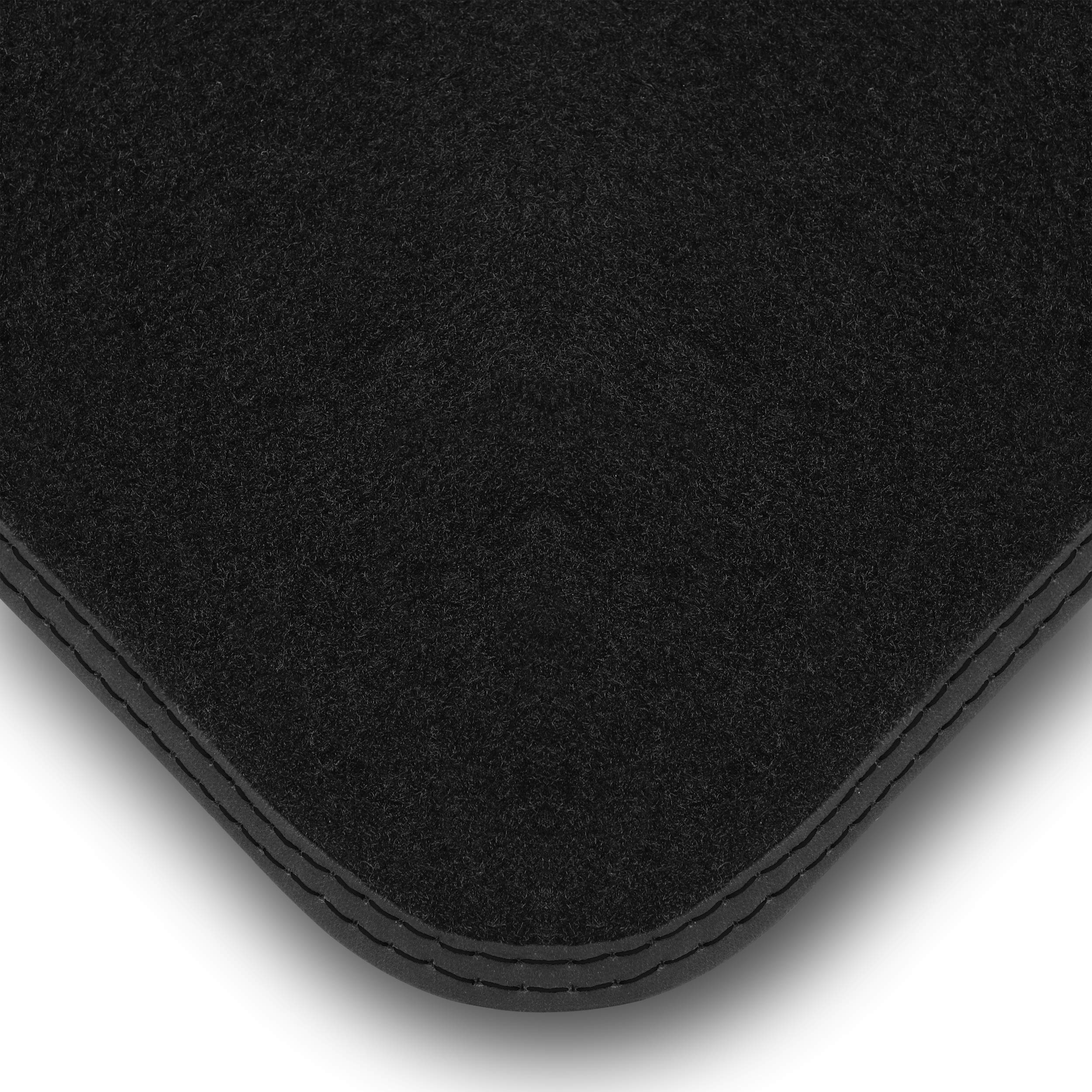 Bär-AfC Auto Fußmatten Premium passend für Renault Trafic 2002-2014 Einzel-/DoppelSB, Autoteppiche Velours Schwarz, Nubuk Band Schwarz, Doppelnaht Schwarz + Schwarz, Set 2-teilig, RE03343n