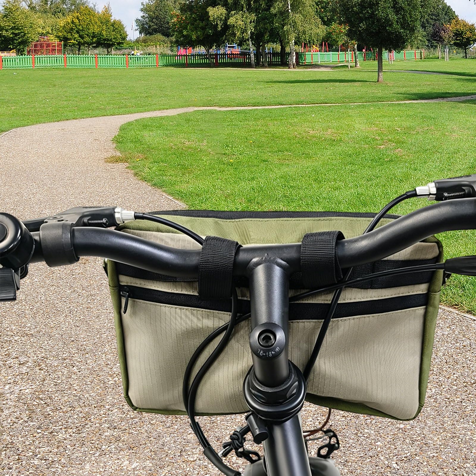 Bolsa para manillar de bicicleta con correa de hombro de nailon, resistente al agua, multifuncional