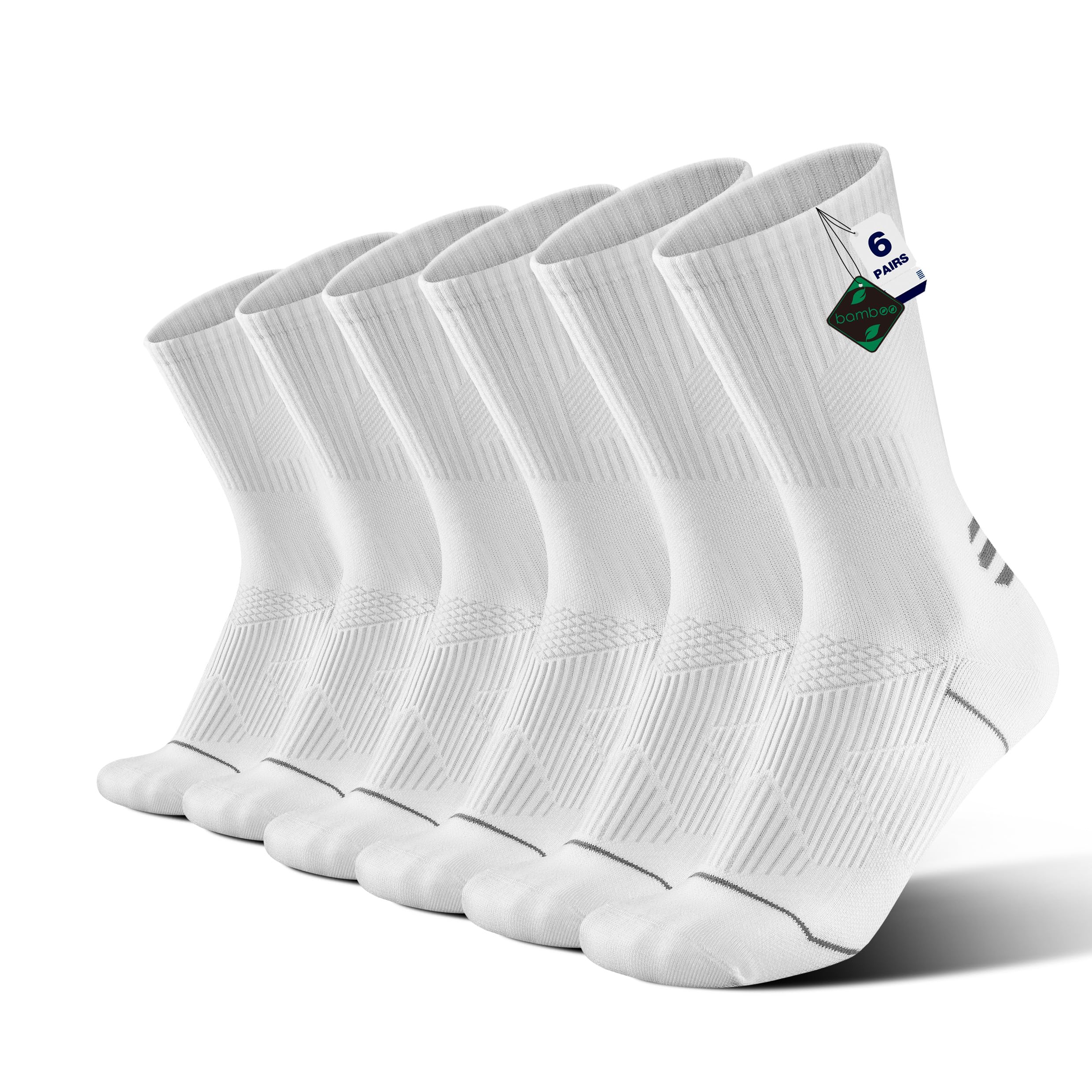 Bambou Chaussettes de Contention Hommes Femmes – Légères, Sans Couture, Anti-Odeur – Course, Randonnée, Vélo