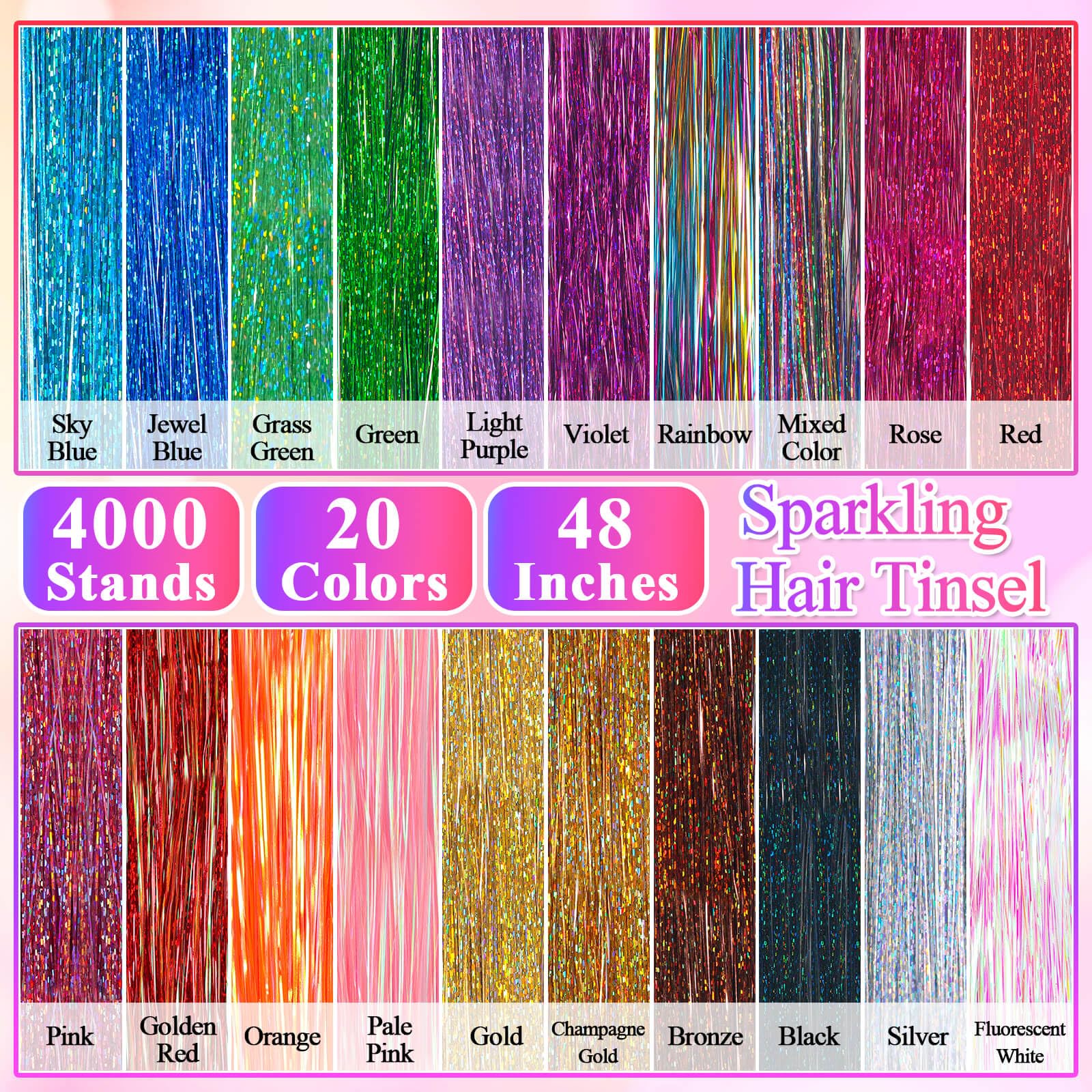 Amazon.com : ROADPLUM Hair Tinsel Kit - 20 Colors, 4000 
