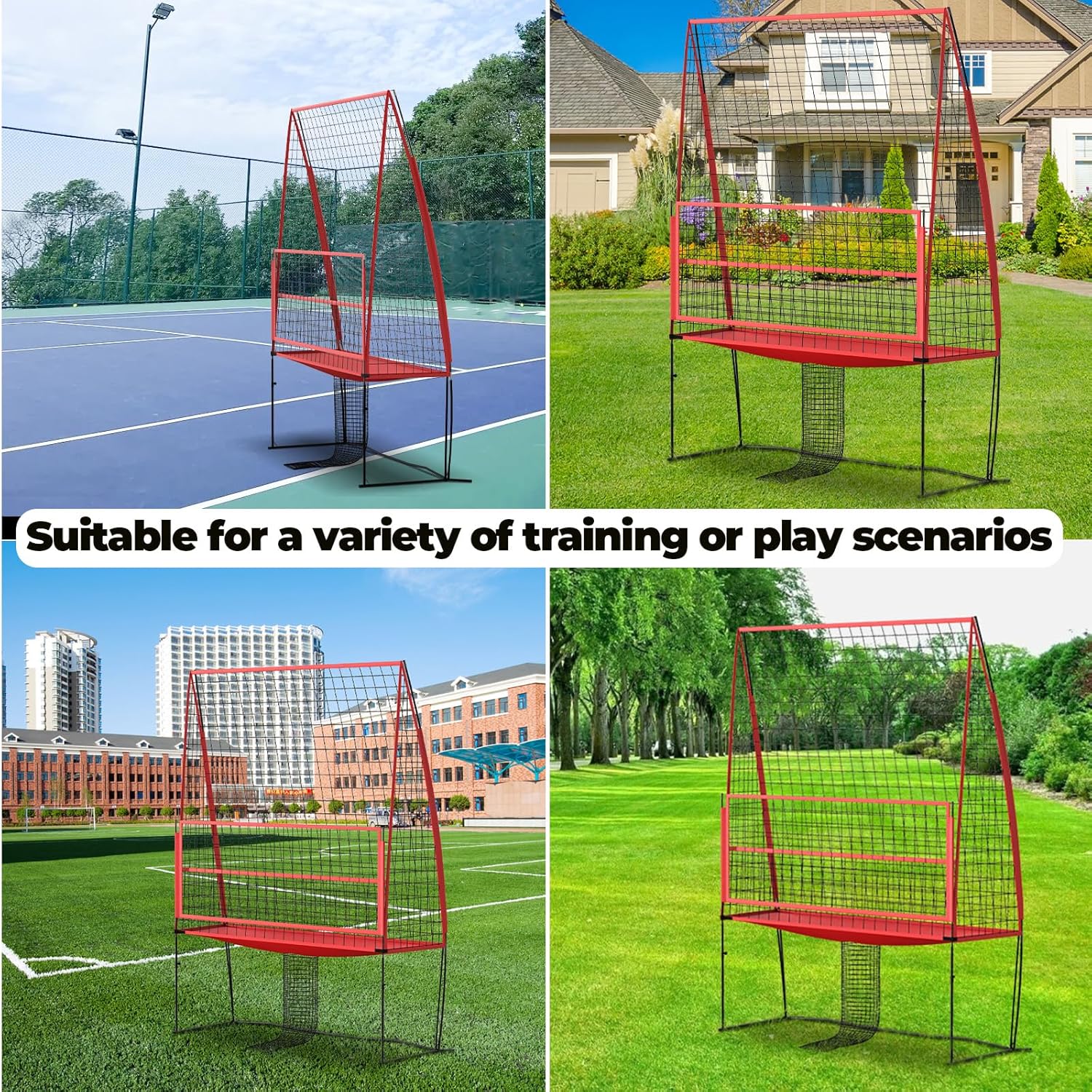 Dollate Volleyball Training Equipment Practice Net Station,Volleyball Trainer Equipment 11 x 8ft Wide for Hitting and Serving Practice at Backyard with 4 Adjustable Heights, Teams or Individuals