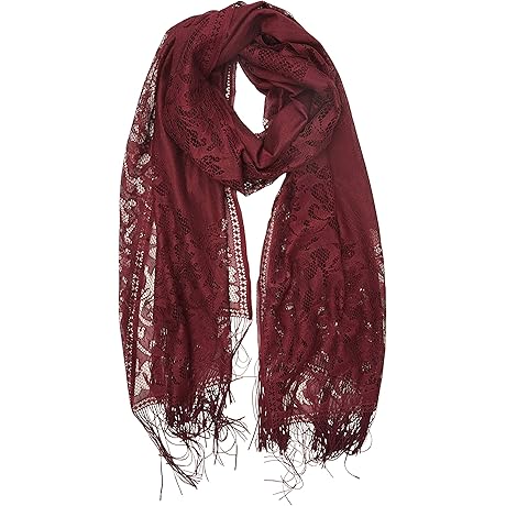 Women's Ultra-Soft Wine Scarf with Fringe