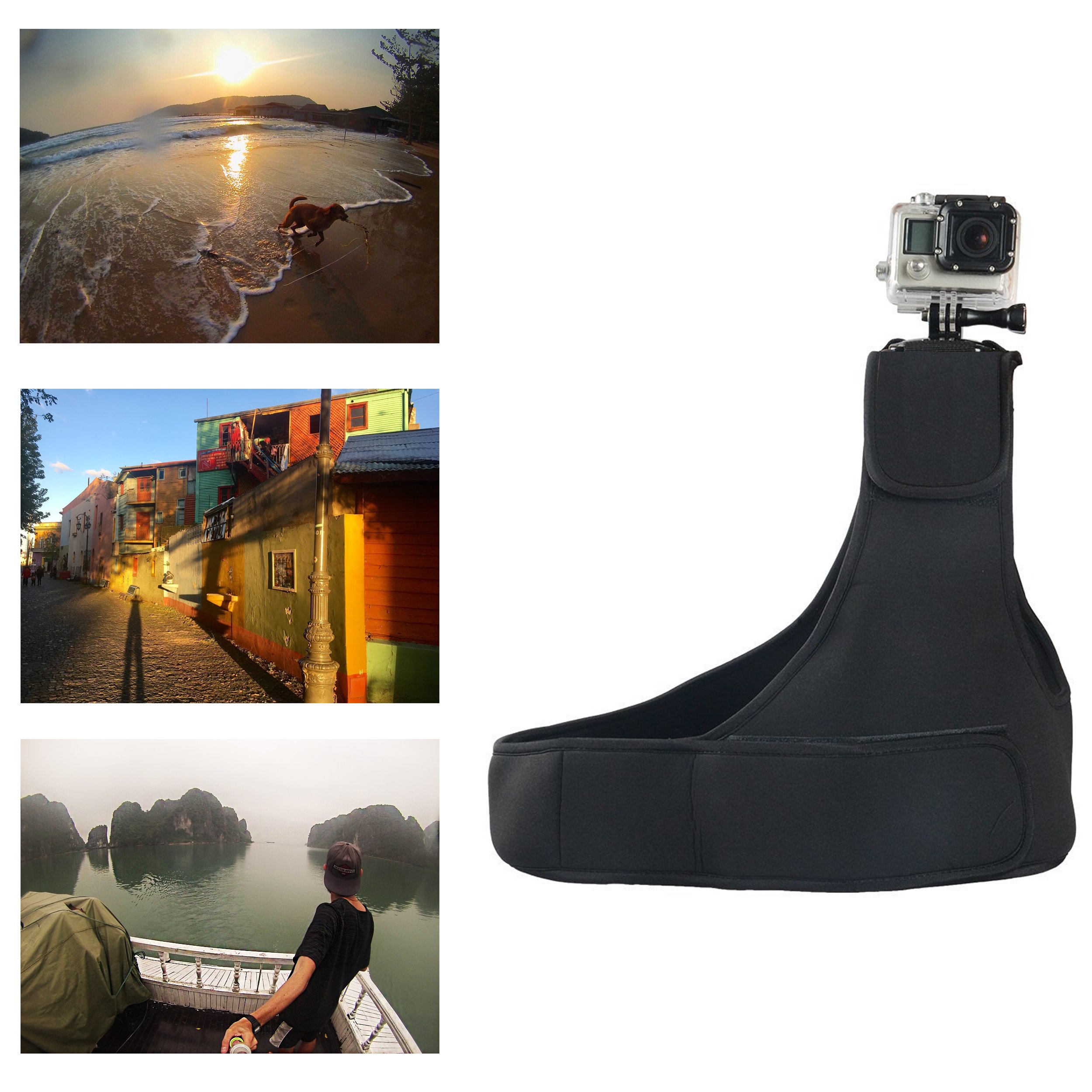 NavitechAdjustable Elastic Shoulder Strap Harness Compatible with TECEVO VPro Sports Camera HD 1080P