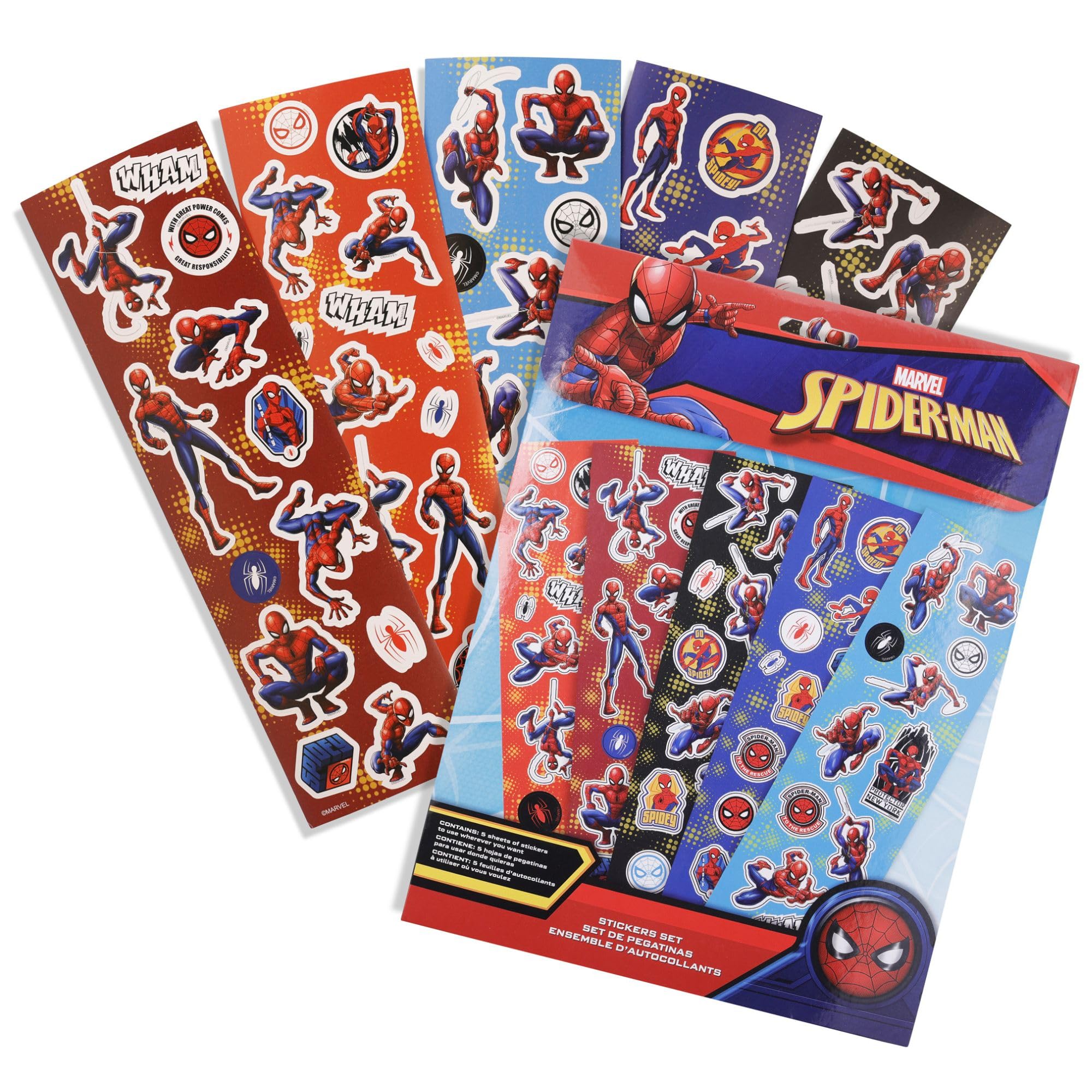 Spiderman Sticker Sheet Set for Kids, School, Notebook Decoration, Laptop, Luggage