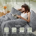 Bedsure Fluffy Comforter Set Queen - Super Soft Faux Fur Comforter Queen Size Grey, Winter Warm Fleece Bedding Set, Plush Fuzzy Bed Set, 3 Pieces, 1 Shaggy Comforter with 2 Pillowcases