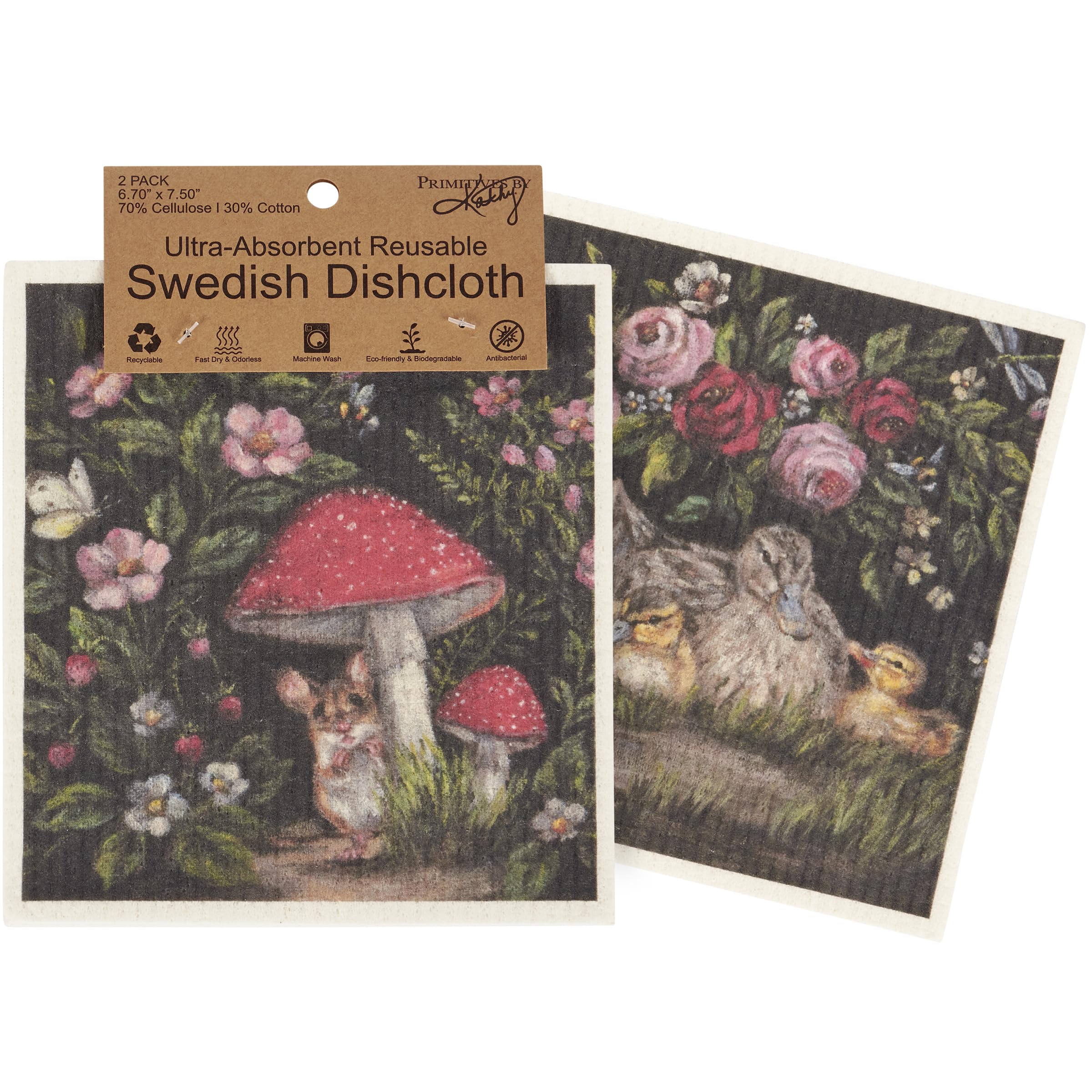 Primitives by Kathy Schwedisches Tuch 2er Set - Woodland Friends