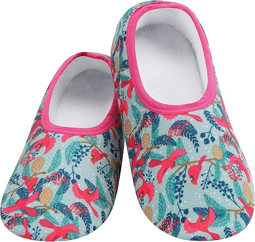 Snoozies Skinnies Slippers for Women - Non-Slip Slippers with Lightweight and Soft Sherpa Lining - Foldable Travel Sippers