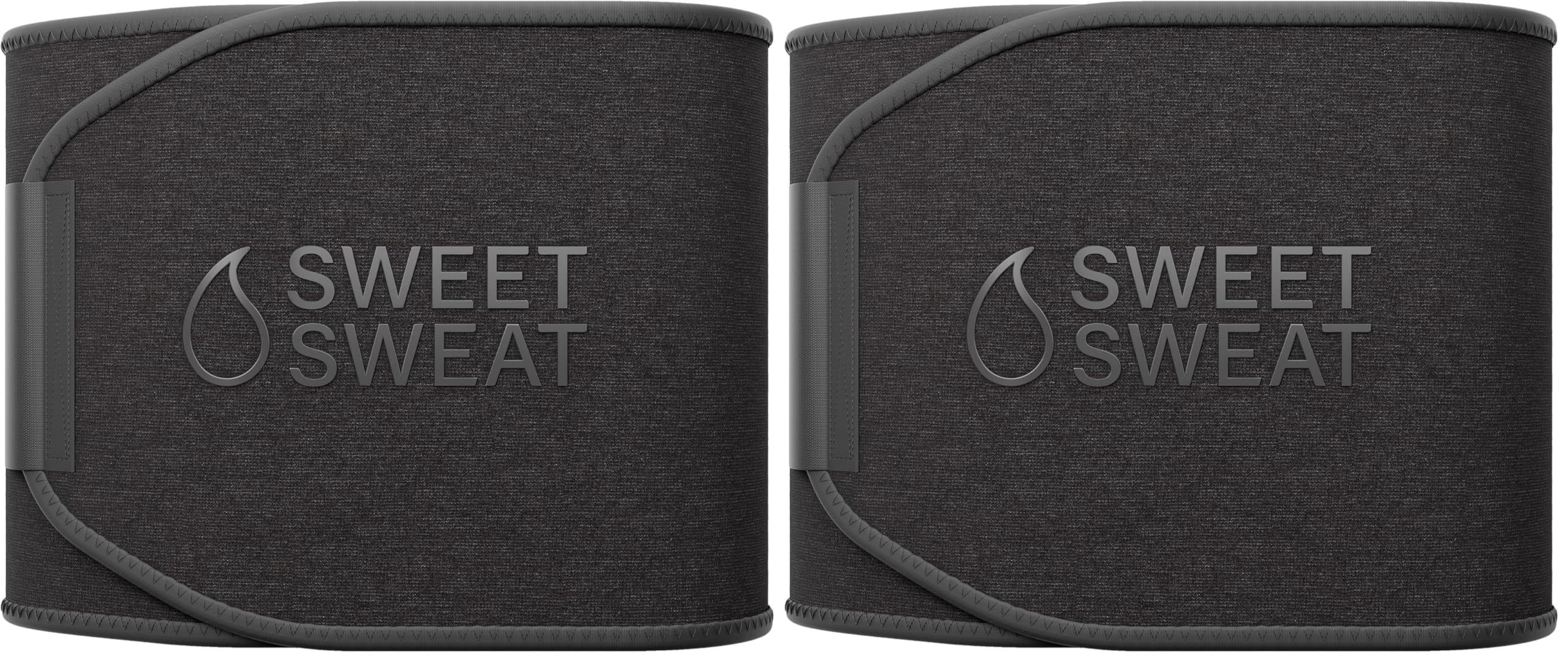 Sports Research Sweet Sweat® Waist Trimmer - Matte Black, Large (Pack of 2)