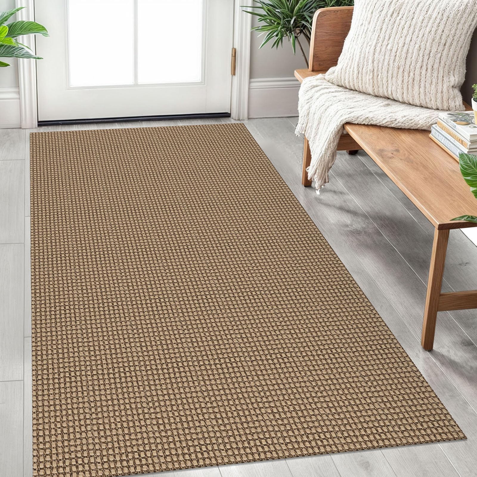 IOHOUZE Washable Area Rug 3x5 Non Slip Rubber Backed Rugs for Entryways Indoor Outdoor Doormat Woven Cotton Throw Rug Floor Carpet for Entrance