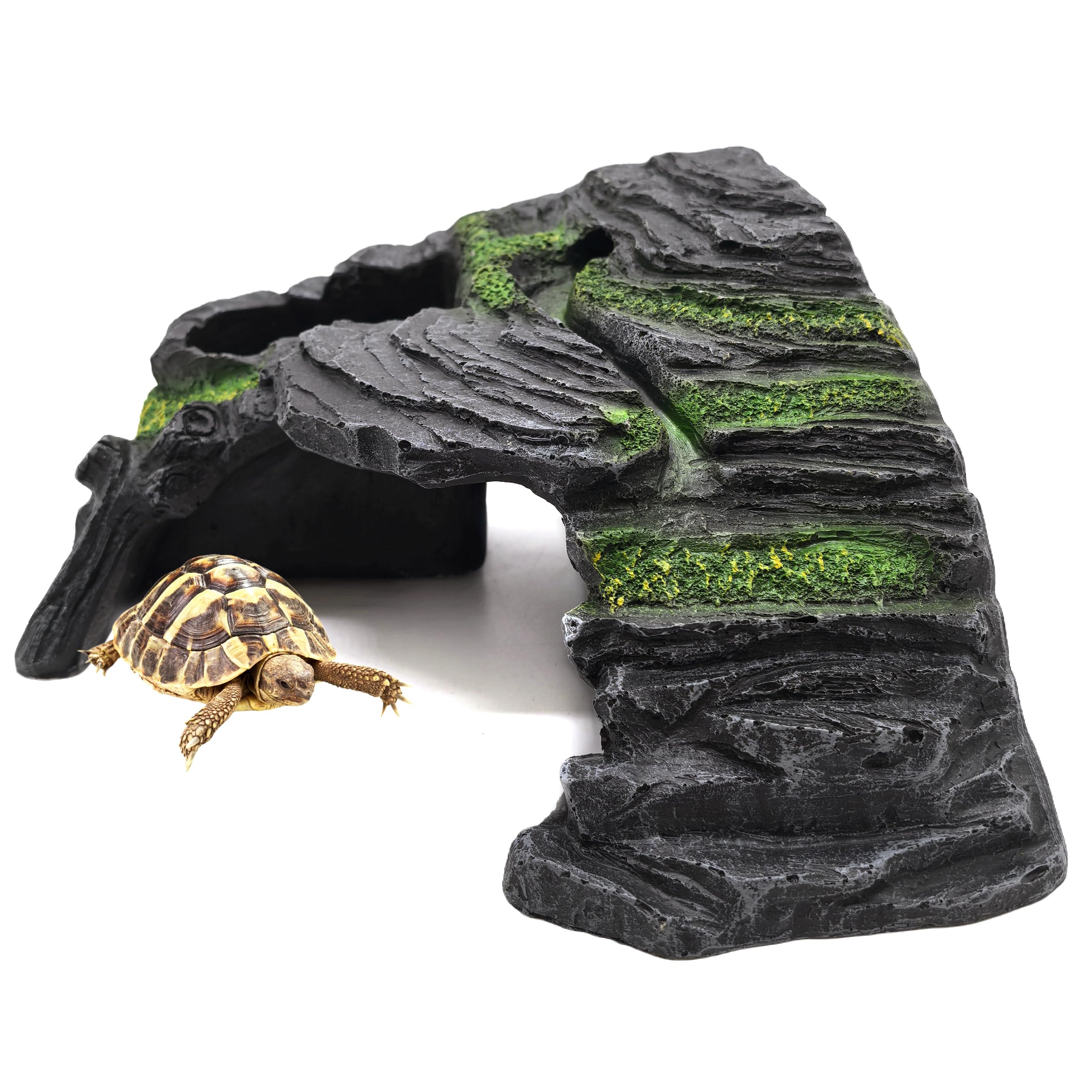 M2cbridge Reptile Hideout Cave Resin Rock Hides Terrarium Habitat Decor(Floating Island) - Image 2