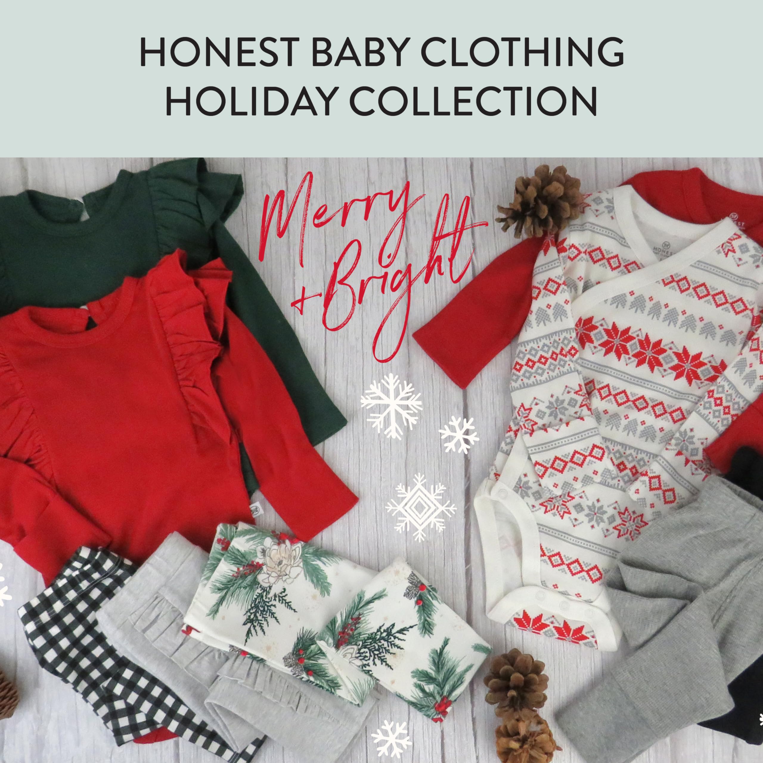 HonestBaby Conjunto de ropa de moda para bebés y niñas, 100 % algodón orgánico para bebés y niñas pequeñas