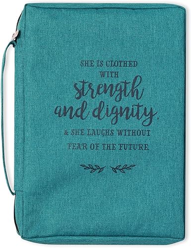 Funda de lona para hombres y mujeres con cremallera para Biblia o libro con asa.