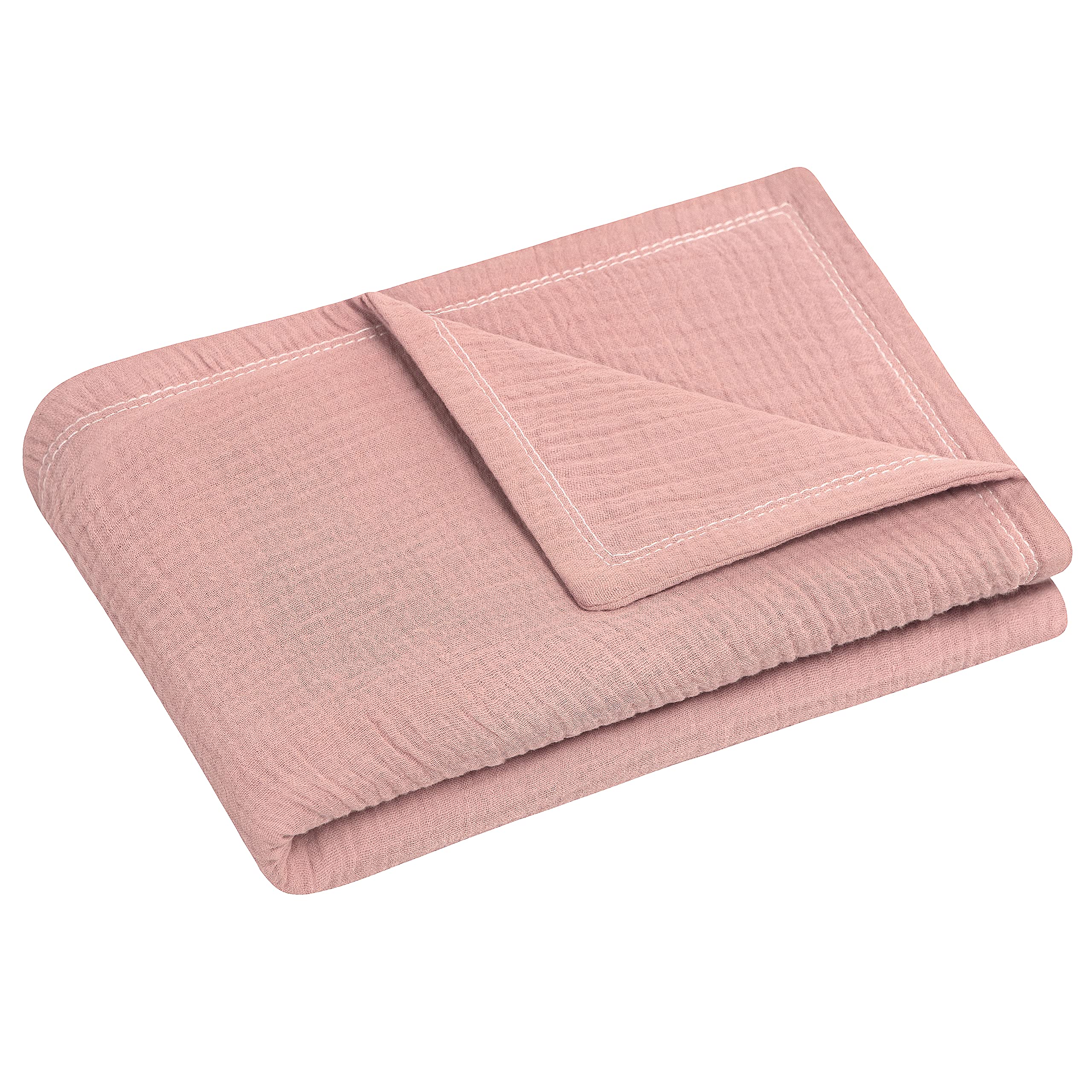 Julius Zöllner Cuddly Blanket Size 70/100, Made in Germany, 100% Cotton Muslin, Oeko-Tex Standard 100, Dusty Rose