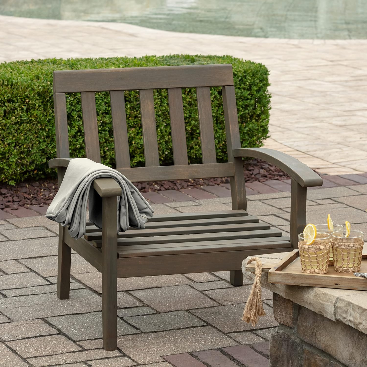 Arden Selections Outdoor Cushion Pillow Back 19 x 22, Sand Cream