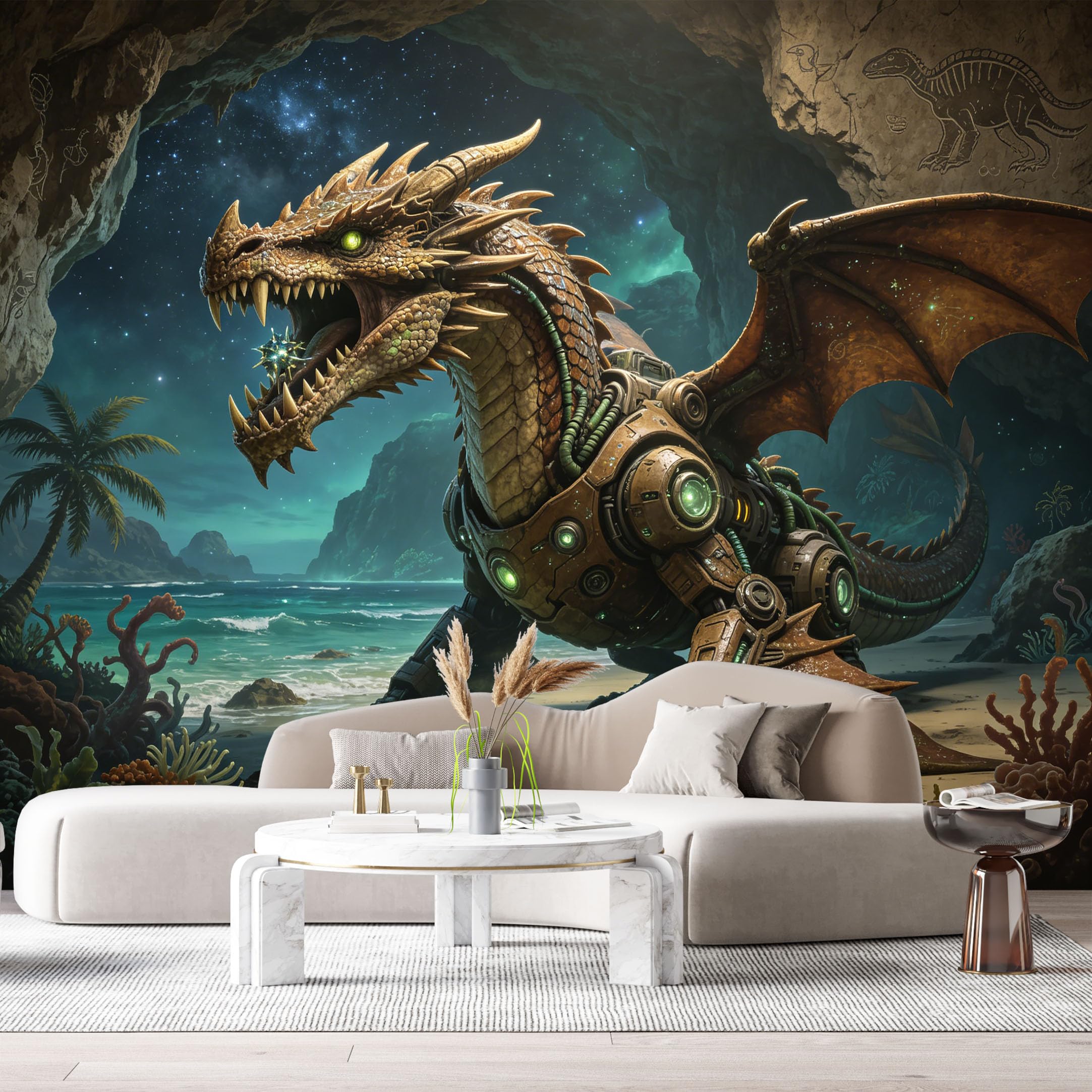 Custom Size Wall Mural Heavy Armored Fantasy Beast Mech SciFi Armor Futuristic Creature Textured 3D Style SelfAdhesive Art Prints Removable Large Wallpaper Esports Game Tenant Room Studio