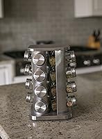 Vista 8 de Internet's Best estante giratorio para especias de 16 unidades de acero, cuadrado, Plateado