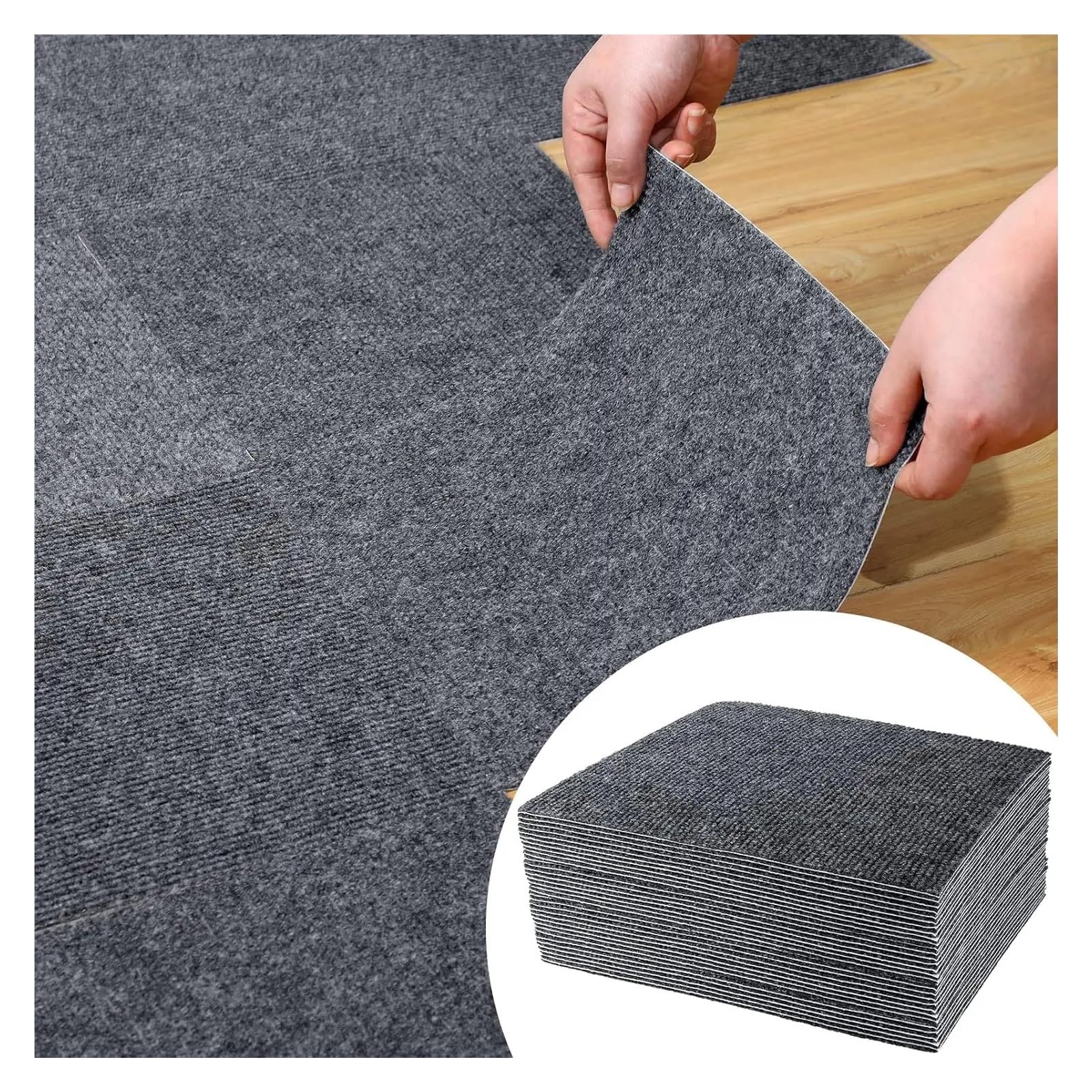 Dalles de sol en vinyle autocollantes, Dalle de moquette auto-adhésive à peler et coller 30x30cm paquet 10 multicolore(White)