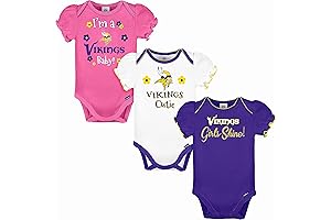 NFL Team 3 Pack Short Sleeve Onesie Bodysuits For Toddler Vikings Fans