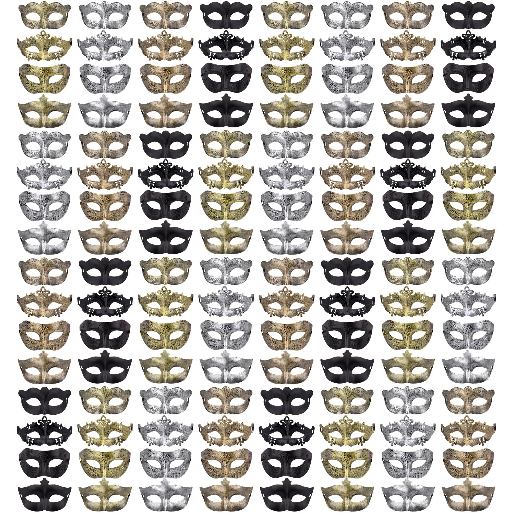 FEQO 128 Stück Venezianische Maskerade Maske Vintage Antike Masken Damen und Herren