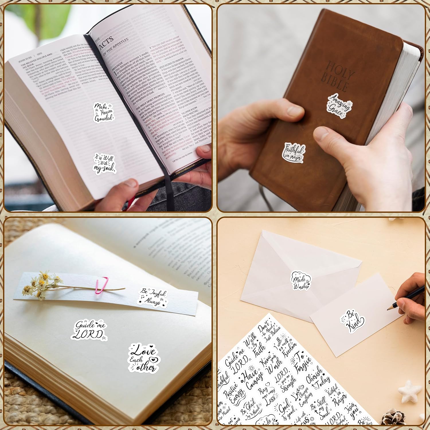 LINAYE 24 Sheets Bible Verse Christian Stickers, 960 PCS Inspirational Scripture Faith Jesus Stickers for Bible Journaling,Scrapbooking,Planner,Water Bottles, Prayer Board Supplies for Adults Women image 4