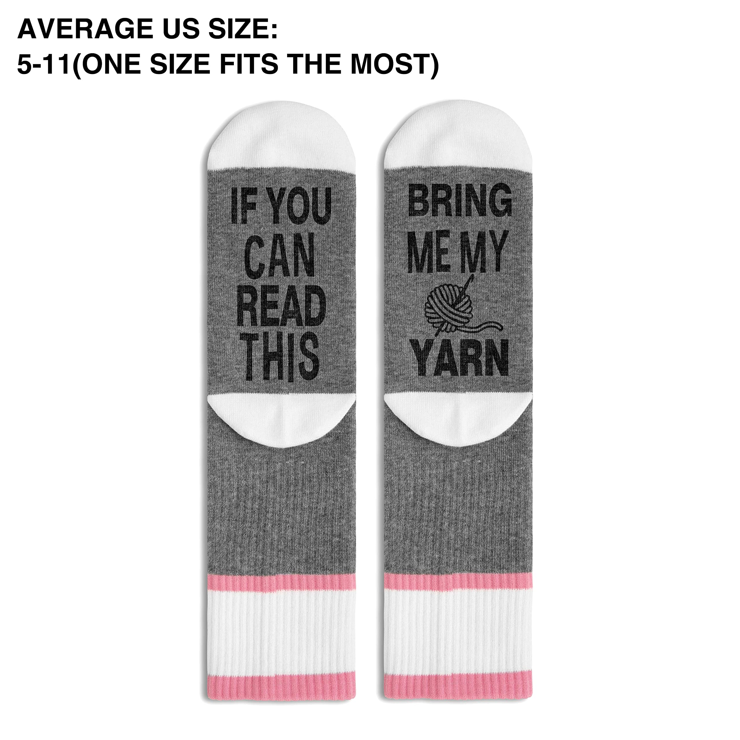 If You Can Read This Socks, Bring Me My Yarn Socks Gifts, Knitting Gifts for Women Mom Grandma on Birthday Christmas