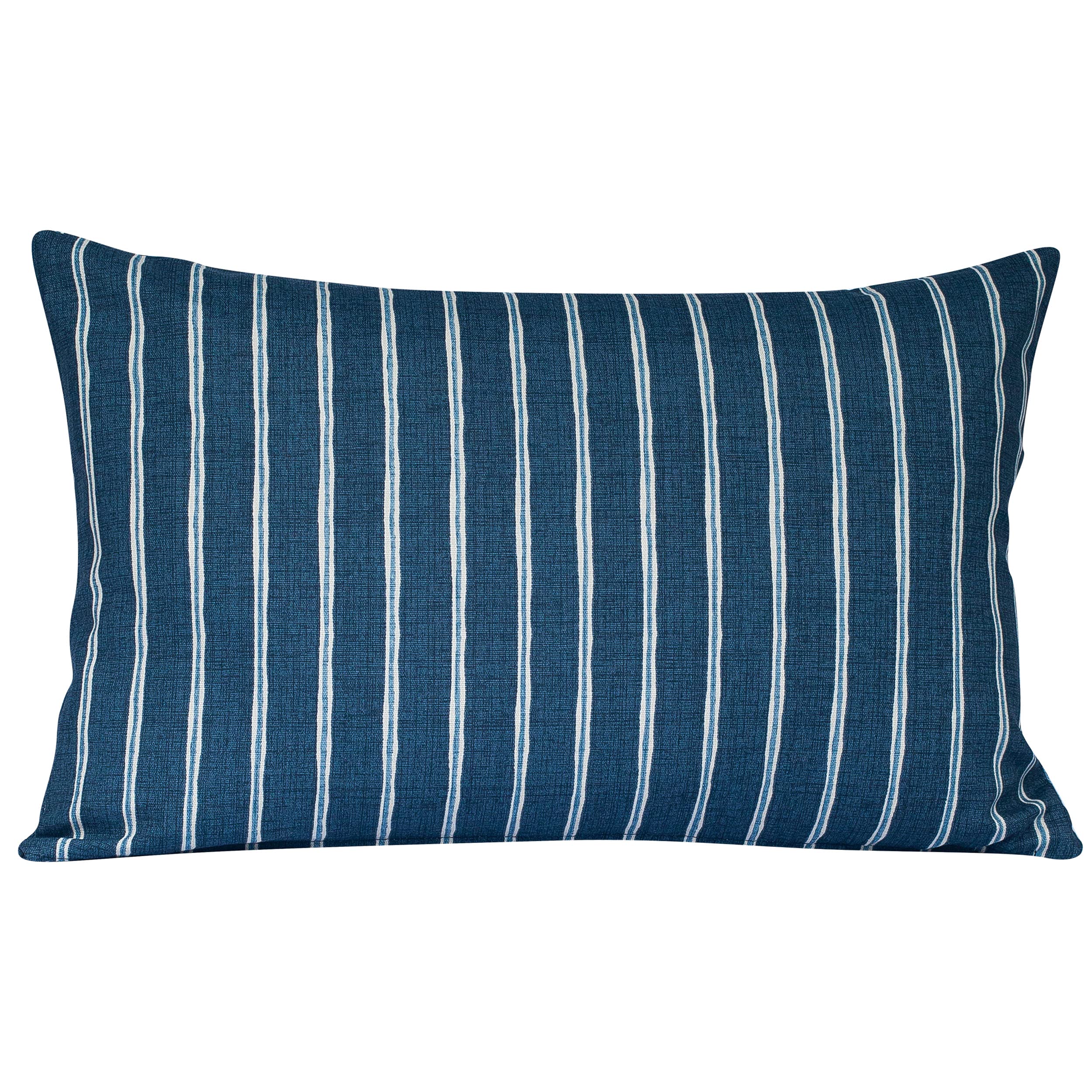 Linen Loft Indigo Cambridge Stripe Xl Rectangular Cushion Cover. Denim Blue Chalk Stripe, Summer Nautical Style, Soft 100% Sustainable Cotton. 23X15 Xl Rectangle. Cover Only.