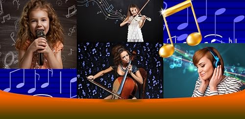Colagem de notas de música