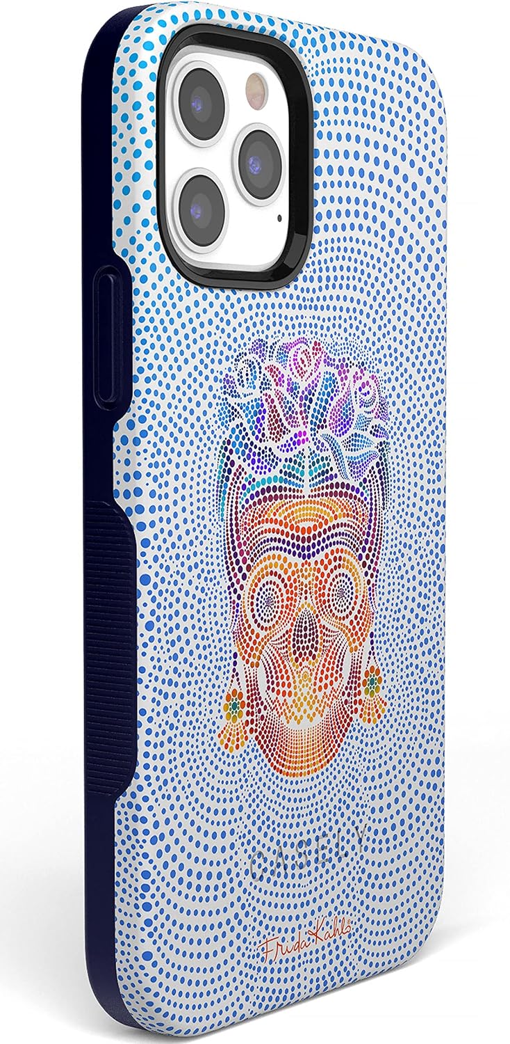 Casely iPhone 13 Pro Case | Vida y Muerte | Frida Kahlo Dotted Skull | Bold Protective Design | Compatible with MagSafe