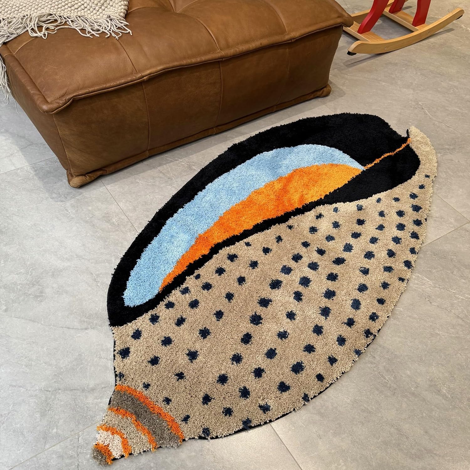Beige Area Rug Sea Conch Sea Shell Rug | Ultra-Soft, Machine Washable Accent Rug | Non-Slip Home Decor, Kids Room, Nursery | 4.9x2.3 ft
